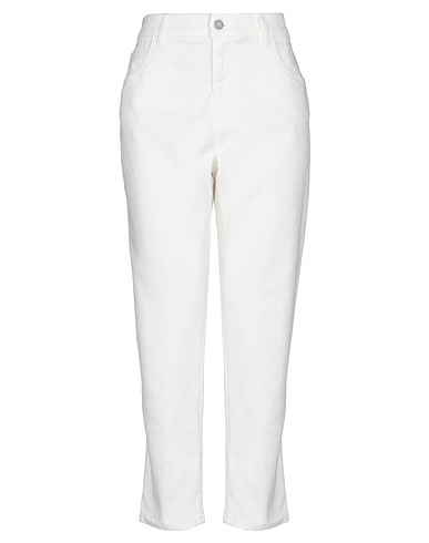 MANILA GRACE Denim trousers White 97% Cotton, 3% Elastane
