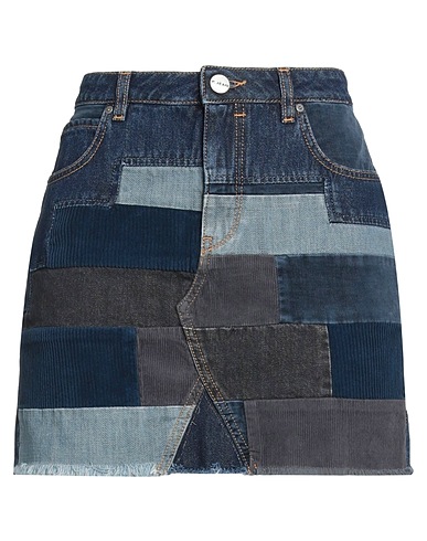 P_JEAN Denim skirt Blue 98% Cotton, 2% Elastane