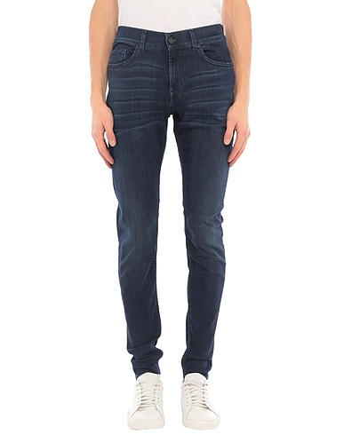 7 FOR ALL MANKIND Pantaloni jeans Blu 56% Cotone, 21% Viscosa, 14% Modal, 7% Poliestere, 2% Elastan