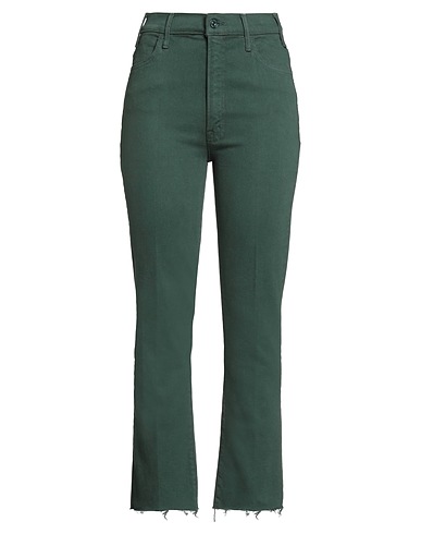 MOTHER Pantaloni jeans Verde scuro 93% Cotone, 5% Poliestere, 2% Elastan