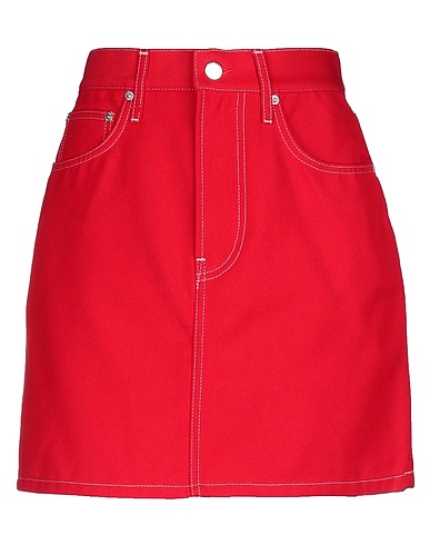 HELMUT LANG Denim skirt Red 65% Cotton, 35% Polyester