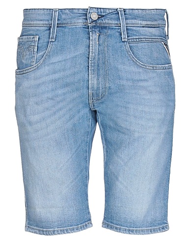 REPLAY Denim shorts Blue 98% Cotton, 2% Elastane