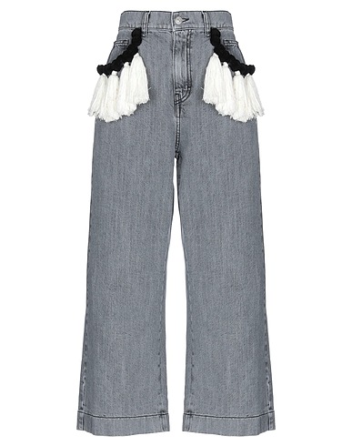 AU JOUR LE JOUR Denim trousers Grey 100% Cotton, Polyamide