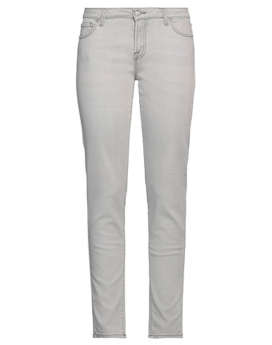 ROŸ ROGER'S Denim trousers Light grey 89% Cotton, 8% Polyester, 3% Elastane