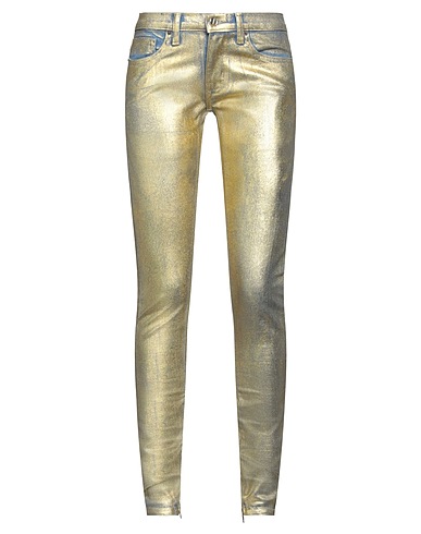 TRE by NATALIE RATABESI Denim trousers Gold 100% Cotton