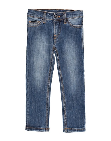 DOLCE&GABBANA Denim pants Blue 98% Cotton, 2% Elastane, Calfskin, Zama