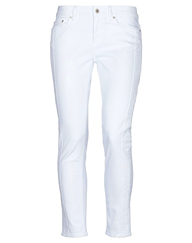 DONDUP Denim trousers White 98% Cotton, 2% Elastane, Polyester
