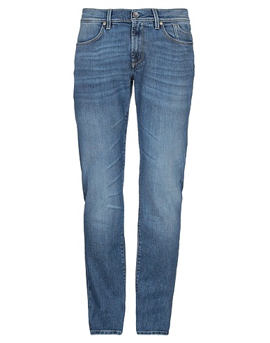 JECKERSON Denim pants Blue 93% Cotton, 5% Polyester, 2% Elastane