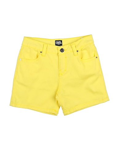 KARL LAGERFELD Denim shorts Yellow 97% Cotton, 3% Elastane