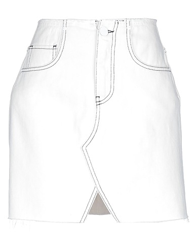 P_JEAN Denim skirt White 100% Cotton