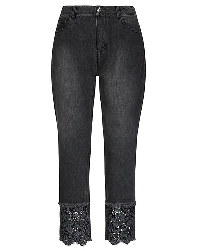 MY TWIN TWINSET Denim pants Black 100% Cotton, Polyester, Polyamide, Elastane