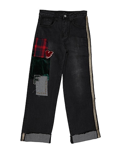 FUN & FUN Denim trousers Grey 99% Cotton, 1% Elastane