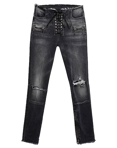 BEN TAVERNITI™ UNRAVEL PROJECT Denim pants Black 92% Cotton, 6% Elastomultiester, 2% Elastane, Polyester, Polyurethane