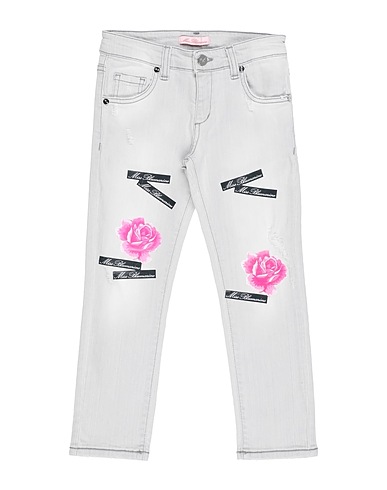 MISS BLUMARINE Denim pants Light grey 98% Cotton, 2% Elastane