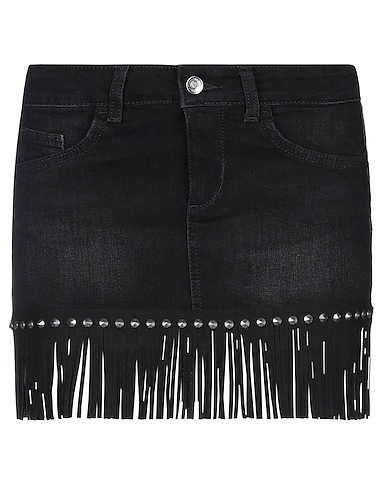 LIU •JO Denim skirt Black 98% Cotton, 2% Elastane