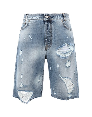 BUSCEMI Denim shorts DESTROYED DENIM
 Blue 100% Cotton