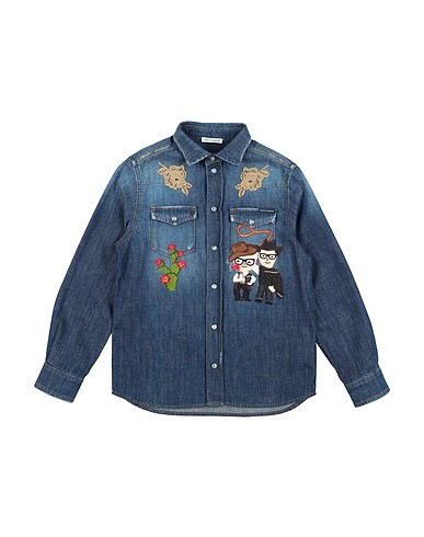 DOLCE&GABBANA Chemise en jean Bleu 98% Coton, 2% Élasthanne