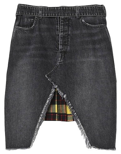 BEN TAVERNITI™ UNRAVEL PROJECT Denim skirt Black 100% Cotton, Virgin Wool