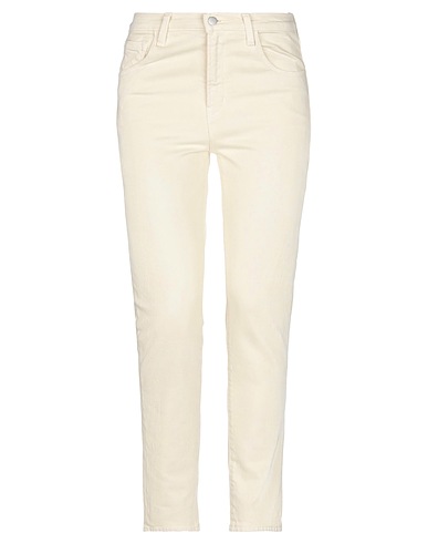 J BRAND Denim trousers Ivory 98% Cotton, 2% Elastane