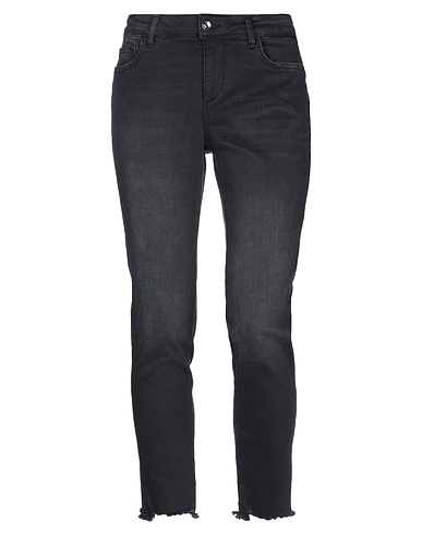 LIU •JO Denim trousers Black 98% Cotton, 2% Elastane