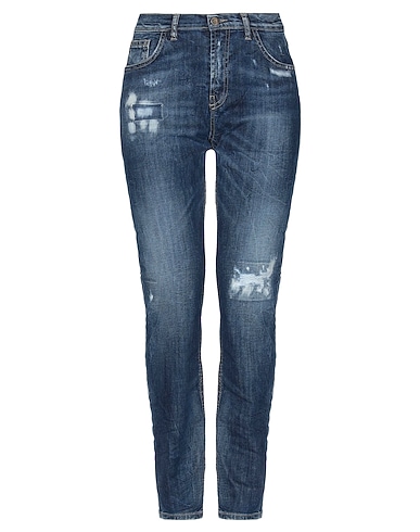 FRANKIE MORELLO Denim pants Blue 98% Cotton, 2% Elastane