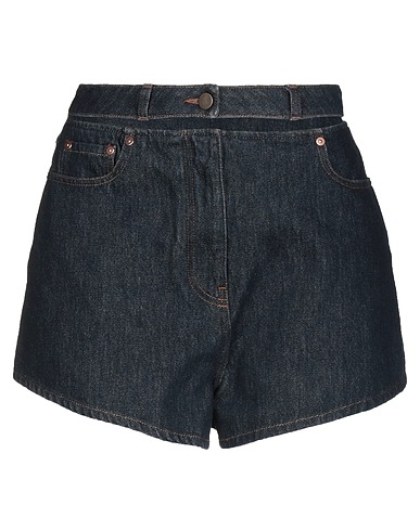 VALENTINO GARAVANI Denim shorts Blue 100% Cotton, Silk, Viscose, Cow leather