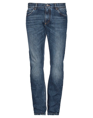 DOLCE&GABBANA Pantaloni jeans Blu Cotone, Ottone, Pelle di vitello