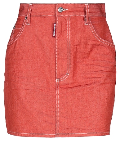 DSQUARED2 Denim skirt Rust 98% Cotton, 2% Elastane