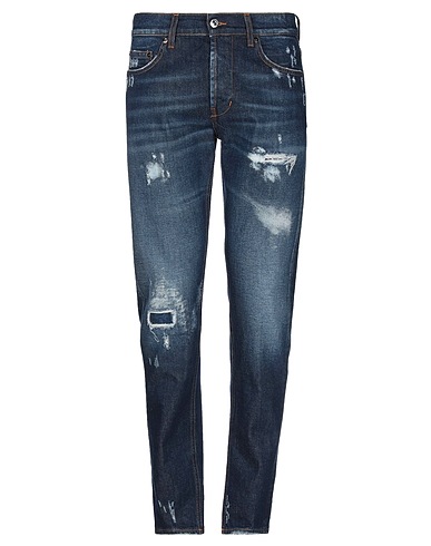 AGLINI Denim trousers Blue 98% Cotton, 2% Elastane