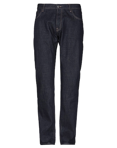 BARBOUR Denim pants INTERNATIONAL Blue 100% Cotton, Leather