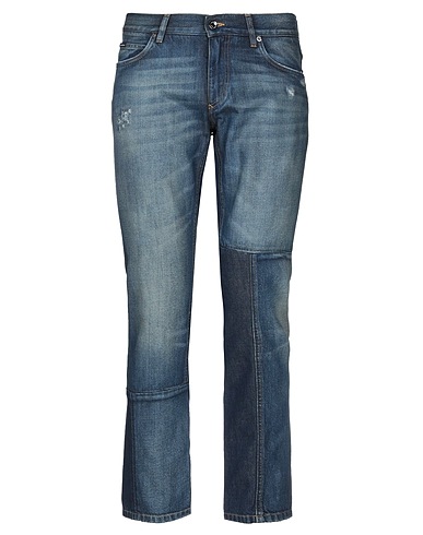 DOLCE&GABBANA Denim trousers Blue 60% Cotton, 40% Lyocell, Viscose, Polyester, Bovine leather