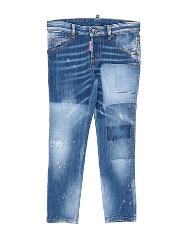 DSQUARED2 Denim trousers Blue 98% Cotton, 2% Elastane, Calfskin