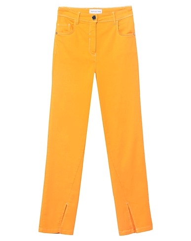 PATRIZIA PEPE Denim pants Orange 90% Cotton, 7% Polyester, 3% Elastane