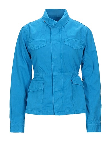 P_JEAN Denim jacket Azure 78% Cotton, 22% Linen