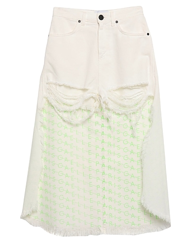 GAëLLE Paris Denim skirt White 100% Cotton