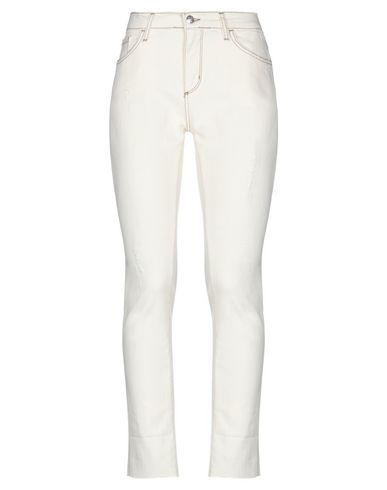 Merci .., Woman Jeans Ivory Size 30 Cotton, Elastane In White