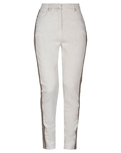 BLUMARINE Denim trousers Beige 98% Cotton, 2% Elastane