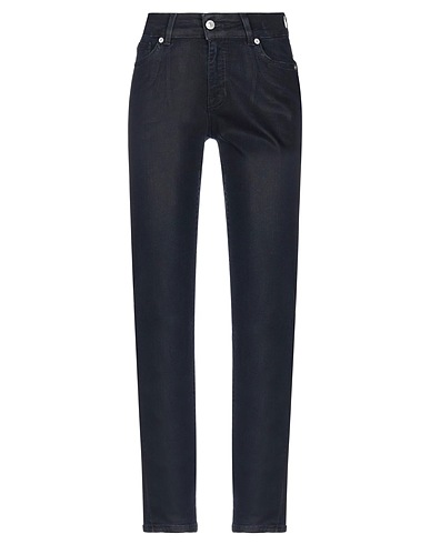 GRIFONI Denim trousers Blue 74% Cotton, 24% Polyester, 2% Elastane