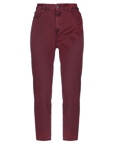 PAIGE Denim trousers Burgundy 98% Cotton, 2% Elastane