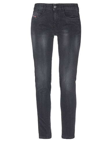 DIESEL Denim trousers Black 90% Cotton, 8% Polyester, 2% Elastane, Bovine leather