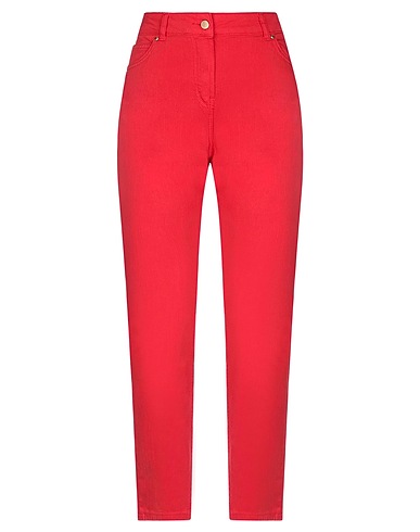 CLIPS MORE Denim pants Red 97% Cotton, 3% Elastane