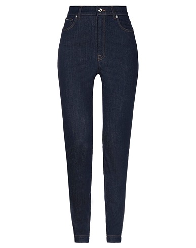 DOLCE&GABBANA Denim trousers Blue 98% Cotton, 2% Elastane, Calfskin