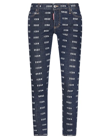 DSQUARED2 Denim trousers Blue 98% Cotton, 2% Elastane, Bovine leather