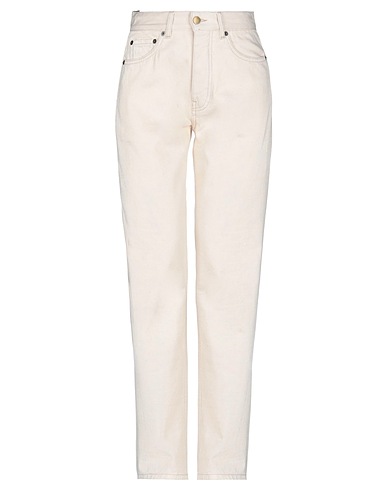 VICTORIA, VICTORIA BECKHAM Denim trousers Ivory 100% Cotton