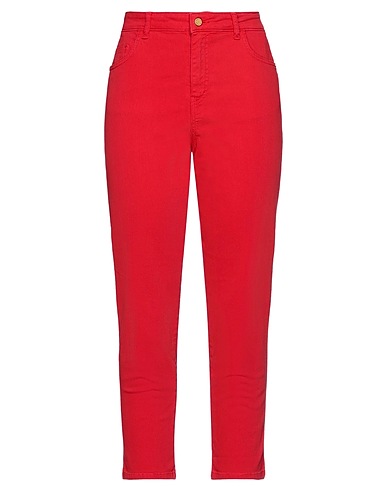 MANILA GRACE Denim pants Red 97% Cotton, 3% Elastane