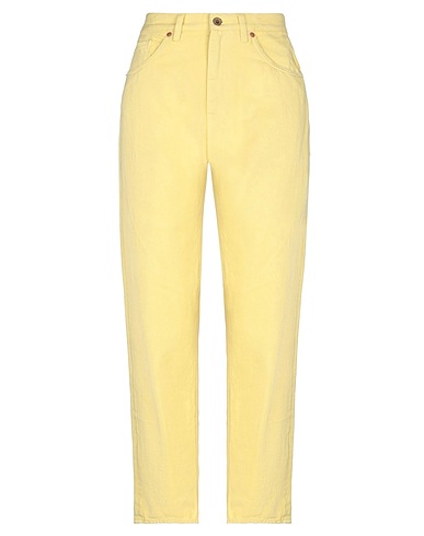 PENCE Denim trousers Yellow 100% Cotton