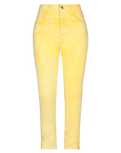 JIJIL Casual pants Yellow 97% Cotton, 3% Elastane