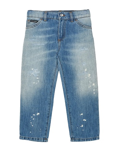 DOLCE&GABBANA Denim trousers Blue 60% Cotton, 40% Linen