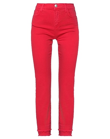 MY TWIN TWINSET Denim trousers Red 98% Cotton, 2% Elastane