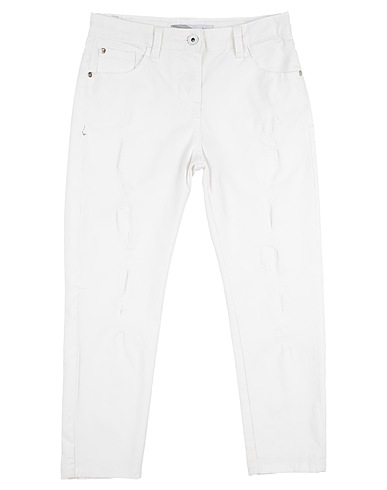 RELISH Denim trousers White 98% Cotton, 2% Elastane